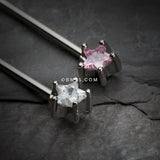 Detail View 2 of Star Sparkle Industrial Barbell-Pink