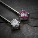 Detail View 2 of Heart Sparkle Industrial Barbell-Pink