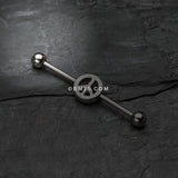 Detail View 1 of Peace Sign Industrial Barbell-Steel