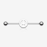 Peace Sign Industrial Barbell