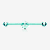 Colorline Dainty Anchor Industrial Barbell-Teal