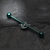 Detail View 1 of Colorline Dainty Anchor Industrial Barbell-Teal
