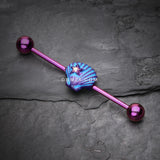 Detail View 1 of Ariel's Shell Industrial Barbell-Purple/Blue