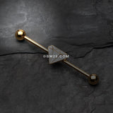 Detail View 1 of Golden Urban Diamond Industrial Barbell-White