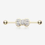 Golden Adorable Bow-Tie Sparkle Industrial Barbell