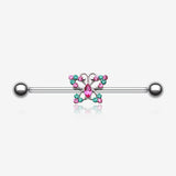 Glam Butterfly Sparkle Industrial Barbell