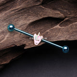 Detail View 1 of Colorline Adorable Pastel Unicorn Industrial Barbell-Teal