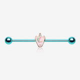 Colorline Adorable Pastel Unicorn Industrial Barbell-Teal