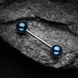 Detail View 1 of Colorline PVD Ball Top Steel Barbell-Blue