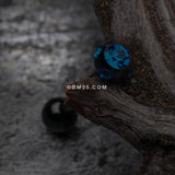 Detail View 1 of Colorline PVD Aurora Gem Ball Steel Barbell Tongue Ring-Black/Blue