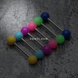 Detail View 1 of Neon Acrylic Barbell Tongue Ring-Blue