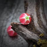 Star Punch Acrylic Top Barbell Tongue Ring-Pink