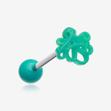 Evil Octopus Acrylic Barbell Tongue Ring-Teal