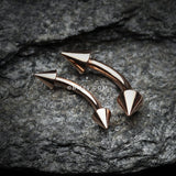 Detail View 1 of Rose Gold Plated Spike Curved Barbell Ring-Rose Gold