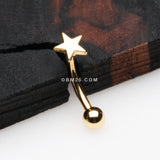 Detail View 1 of Golden Classic Star Steel Curved Barbell