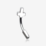 Classic Cross Curved Barbell Eyebrow Ring