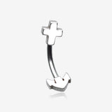 Classic Anchor Curved Barbell Eyebrow Ring