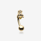 Golden Sweet Bumble Bee Curved Barbell