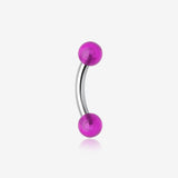 Acrylic Ball Curved Barbell Eyebrow Ring-Purple