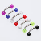 Detail View 1 of Acrylic Ball Curved Barbell Eyebrow Ring-Red
