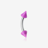 Neon Acrylic Spike Ends Curved Barbell Eyebrow Ring