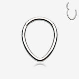 Teardrop Eggy Steel Seamless Clicker Hoop Ring