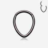 Blackline Teardrop Eggy Steel Seamless Clicker Hoop Ring