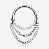 Majestic Sparkle Double Chained Seamless Clicker Hoop Ring