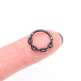 Detail View 3 of Blackline Chain Link V2 Clicker Hoop Ring