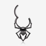 Detail View 1 of Blackline Venomous Skull Spider Steel Clicker Hoop Ring