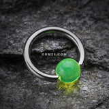 Detail View 1 of UV Acrylic Ball Top Captive Bead Ring-Green