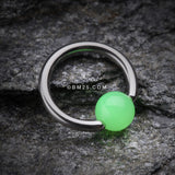 Detail View 1 of Neon Acrylic Ball Top Captive Bead Ring-Green