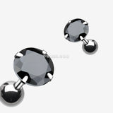 Detail View 1 of Round Gem Crystal Cartilage Earring-Black