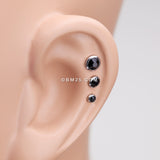 Detail View 2 of Gem Sparkle Cartilage Tragus Earring-Black