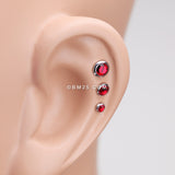 Detail View 2 of Gem Sparkle Cartilage Tragus Earring-Red