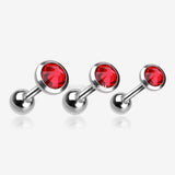 Detail View 1 of Gem Sparkle Cartilage Tragus Earring-Red
