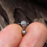 Detail View 1 of Pave Sparkle Full Dome Cartilage Tragus Earring-Clear Gem