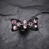 Blackline Flap Bow Tie Cartilage Earring-Pink