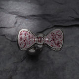 Detail View 2 of Multi-Gem Sparkle Bow Tie Cartilage Earring-Pink
