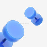 Detail View 1 of A Pair of Solid Acrylic Faux Gauge Plug Earring-Blue