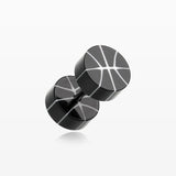 A Pair of Basketball UV Acrylic Faux Gauge Plug Earring-Black
