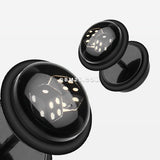 A Pair of Double Dice Acrylic Faux Gauge Plug Earring-Black
