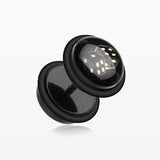 A Pair of Double Dice Acrylic Faux Gauge Plug Earring-Black