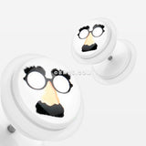 A Pair of Groucho Marx Acrylic Faux Gauge Plug Earring-Clear/White