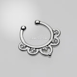 Detail View 2 of Imperial Filigree Fake Septum Clip-On Ring-Steel