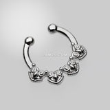 Detail View 2 of Tribal Tetra Fake Septum Clip-On Ring-Steel