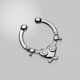 Detail View 2 of Tribal Saia Fake Septum Clip-On Ring-Steel