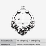 Detail View 1 of Rose Garden Icon Fake Septum Clip-On Ring-Steel