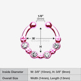 Detail View 1 of Colorline Elan Multi-Gem Fake Septum Ring-Pink/Clear