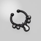 Detail View 2 of Colorline Radiant Kao Fake Septum Clip-On Ring-Black/Clear